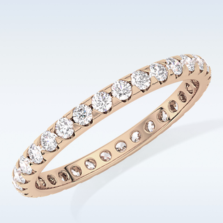 Beautiful Full Eternity Wedding Band with 0.59 CT Round Cut Moissanite
