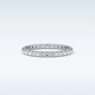 Beautiful Full Eternity Wedding Band with 0.59 CT Round Cut Moissanite