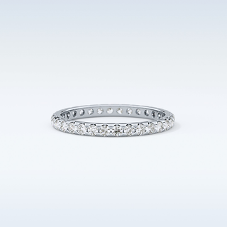 Beautiful Full Eternity Wedding Band with 0.59 CT Round Cut Moissanite