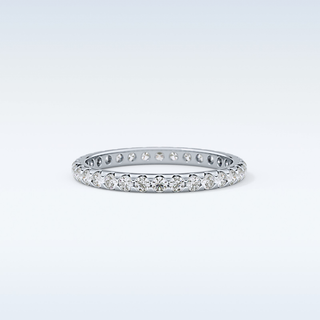 Beautiful Full Eternity Wedding Band with 0.59 CT Round Cut Moissanite
