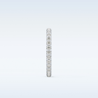 Beautiful Full Eternity Wedding Band with 0.59 CT Round Cut Moissanite