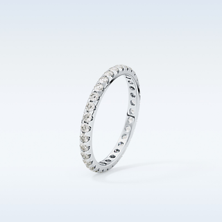 Beautiful Full Eternity Wedding Band with 0.59 CT Round Cut Moissanite