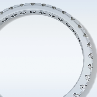Beautiful Full Eternity Wedding Band with 0.59 CT Round Cut Moissanite