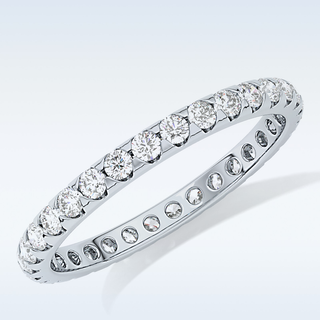 Beautiful Full Eternity Wedding Band with 0.59 CT Round Cut Moissanite