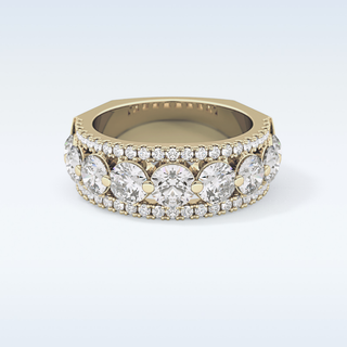 Beautiful Half Eternity Wedding Band with 2.67 CT Round Cut Moissanite