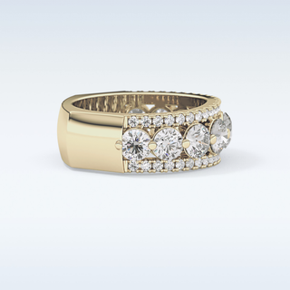 Beautiful Half Eternity Wedding Band with 2.67 CT Round Cut Moissanite