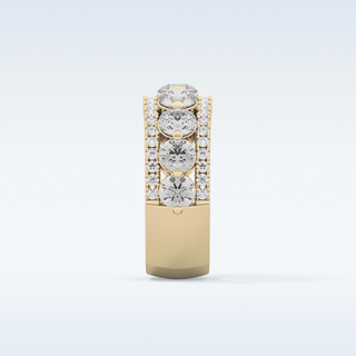 Beautiful Half Eternity Wedding Band with 2.67 CT Round Cut Moissanite