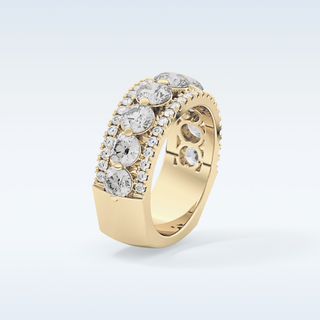 Beautiful Half Eternity Wedding Band with 2.67 CT Round Cut Moissanite