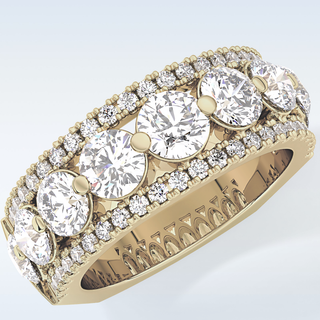 Beautiful Half Eternity Wedding Band with 2.67 CT Round Cut Moissanite