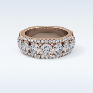 Beautiful Half Eternity Wedding Band with 2.67 CT Round Cut Moissanite
