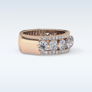 Beautiful Half Eternity Wedding Band with 2.67 CT Round Cut Moissanite