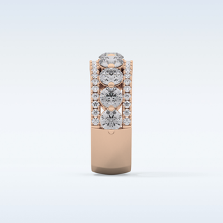 Beautiful Half Eternity Wedding Band with 2.67 CT Round Cut Moissanite