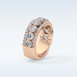 Beautiful Half Eternity Wedding Band with 2.67 CT Round Cut Moissanite