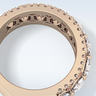 Beautiful Half Eternity Wedding Band with 2.67 CT Round Cut Moissanite