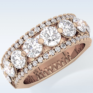 Beautiful Half Eternity Wedding Band with 2.67 CT Round Cut Moissanite