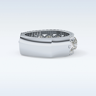 Beautiful Half Eternity Wedding Band with 2.67 CT Round Cut Moissanite