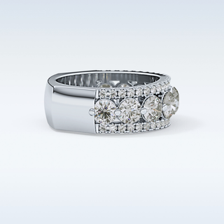 Beautiful Half Eternity Wedding Band with 2.67 CT Round Cut Moissanite
