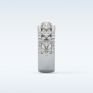 Beautiful Half Eternity Wedding Band with 2.67 CT Round Cut Moissanite