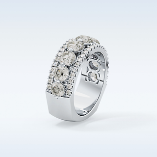 Beautiful Half Eternity Wedding Band with 2.67 CT Round Cut Moissanite