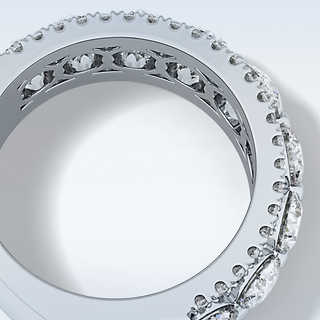Beautiful Half Eternity Wedding Band with 2.67 CT Round Cut Moissanite
