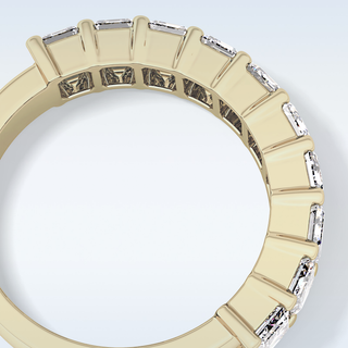 Beautiful Half Eternity Wedding Band with 2.26 CT Emerald Cut Moissanite