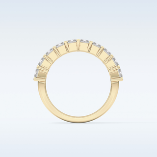 Beautiful Half Eternity Wedding Band with 2.26 CT Emerald Cut Moissanite