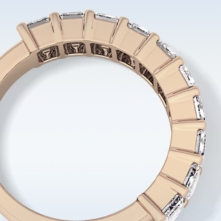 Beautiful Half Eternity Wedding Band with 2.26 CT Emerald Cut Moissanite