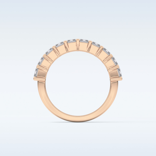 Beautiful Half Eternity Wedding Band with 2.26 CT Emerald Cut Moissanite
