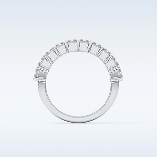 Beautiful Half Eternity Wedding Band with 2.26 CT Emerald Cut Moissanite