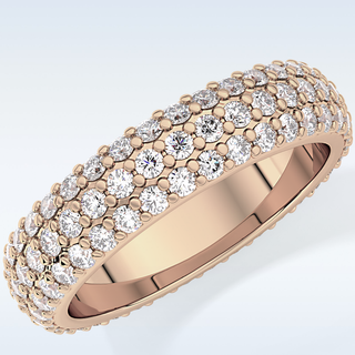 Beautiful Full Eternity Wedding Band with 1.36 CT Round Cut Moissanite