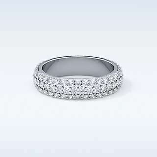 Beautiful Full Eternity Wedding Band with 1.36 CT Round Cut Moissanite