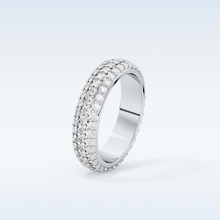 Beautiful Full Eternity Wedding Band with 1.36 CT Round Cut Moissanite