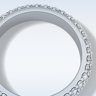 Beautiful Full Eternity Wedding Band with 1.36 CT Round Cut Moissanite