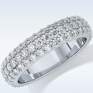 Beautiful Full Eternity Wedding Band with 1.36 CT Round Cut Moissanite