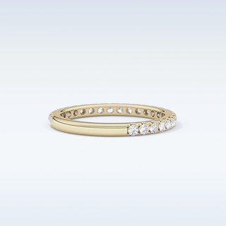 Beautiful Half Eternity Wedding Band with 0.46 CT Round Cut Moissanite