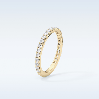 Beautiful Half Eternity Wedding Band with 0.46 CT Round Cut Moissanite