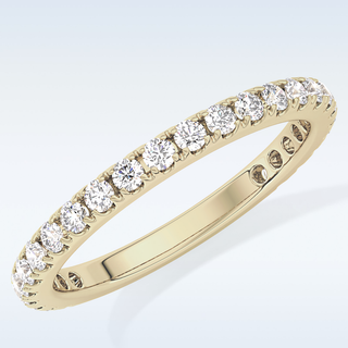 Beautiful Half Eternity Wedding Band with 0.46 CT Round Cut Moissanite