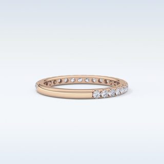 Beautiful Half Eternity Wedding Band with 0.46 CT Round Cut Moissanite