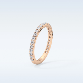 Beautiful Half Eternity Wedding Band with 0.46 CT Round Cut Moissanite