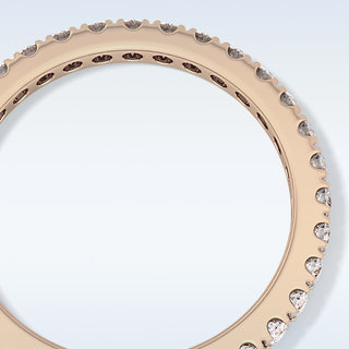 Beautiful Half Eternity Wedding Band with 0.46 CT Round Cut Moissanite