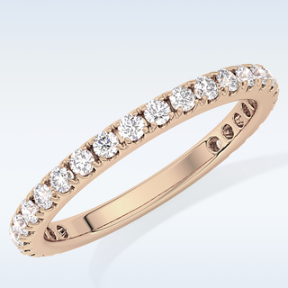 Beautiful Half Eternity Wedding Band with 0.46 CT Round Cut Moissanite
