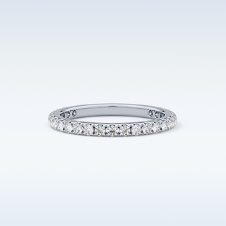 Beautiful Half Eternity Wedding Band with 0.46 CT Round Cut Moissanite