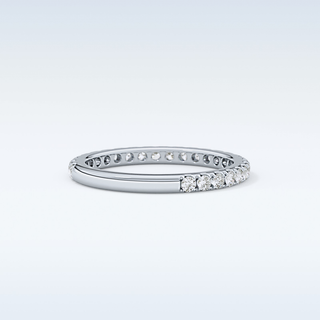 Beautiful Half Eternity Wedding Band with 0.46 CT Round Cut Moissanite