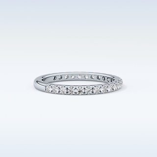Beautiful Half Eternity Wedding Band with 0.46 CT Round Cut Moissanite
