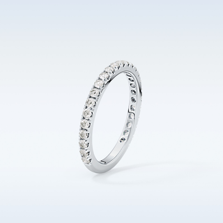 Beautiful Half Eternity Wedding Band with 0.46 CT Round Cut Moissanite