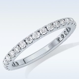 Beautiful Half Eternity Wedding Band with 0.46 CT Round Cut Moissanite