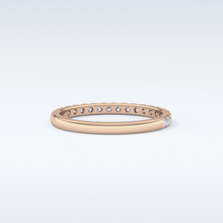 Beautiful Half Eternity Wedding Band with 0.31 CT Round Cut Moissanite