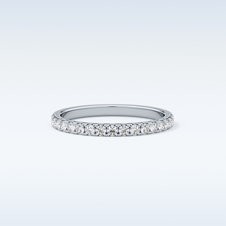 Beautiful Half Eternity Wedding Band with 0.31 CT Round Cut Moissanite