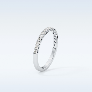Beautiful Half Eternity Wedding Band with 0.31 CT Round Cut Moissanite
