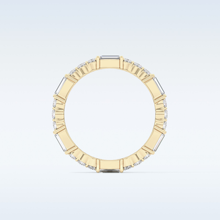 Beautiful Full Eternity Wedding Band with 1.23 CT Round & Baguette Cut Moissanite